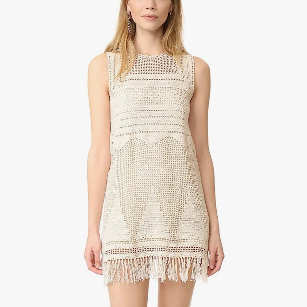 Joie Agoti Sleeveless Crochet Mini Bohemian Dress